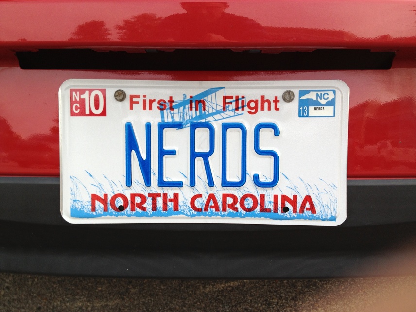 NERDS license plate