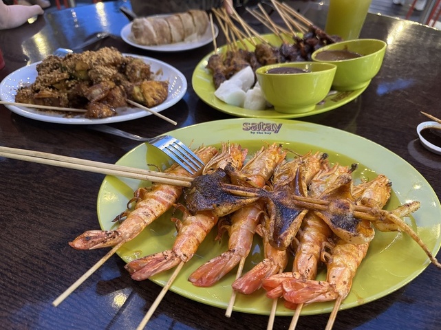 prawns and satay